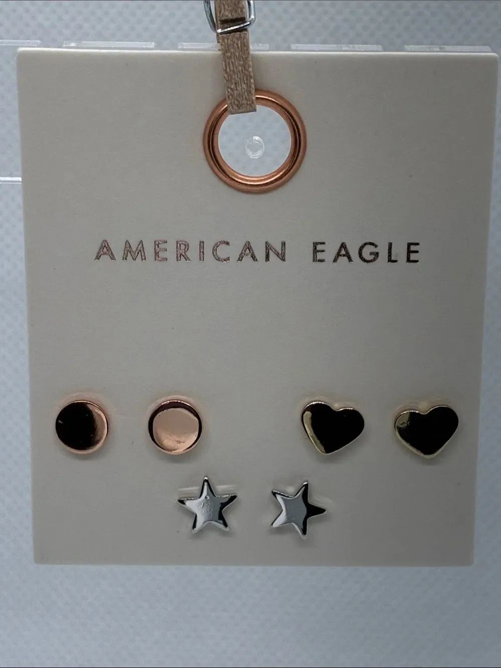 3For$20 American Eagle Mixed Metal Stud Earring Set - Rose Gold, Gold & Silver